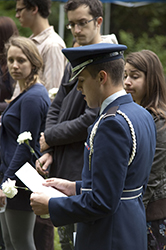 Reading the names of workers who have died from job-related injuries and illnesses. Photo credit: Elizabeth Sharpe