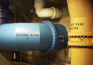 Pipes from the Tolt Water Treatment Facility