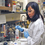 Female researcher