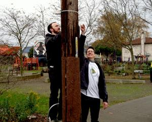 Researchers hang air monitors to test for diesel pollution in south Seattle. Researchers hang air monitors to test for diesel pollution in south Seattle.