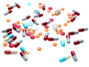 Various kinds of medication pills