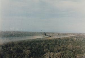 The panel found that Air Force reservists who worked on the planes well after Vietnam were exposed to dioxin residue. Air Force jets spray Agent Orange in Vietnam
