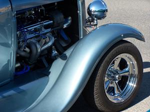 Hydrofluoric acid is commonly used on cars to lighten aluminum, remove rust and break down roadway grime. Even at low concentrations, it can be very toxic. Close up of a vintage car
