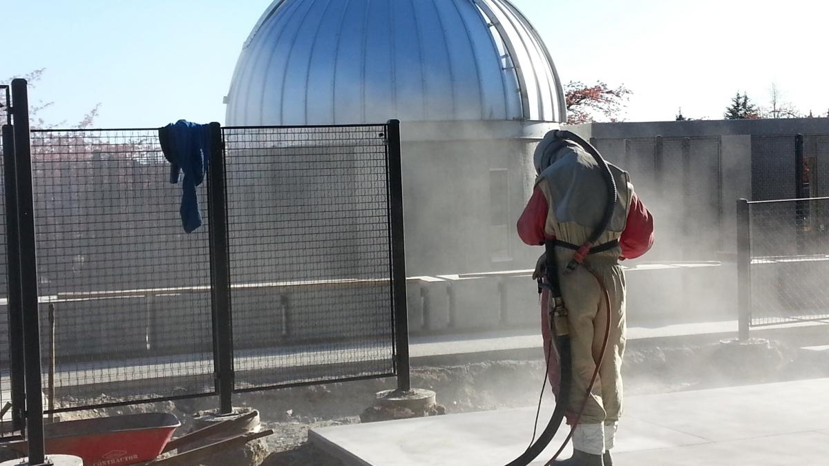 Worker wearing personal protective gear