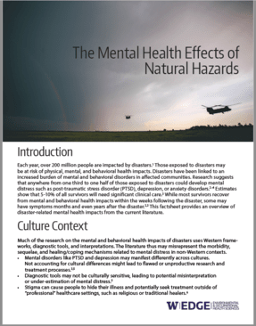 Mental Health Effects of Natural Hazards
