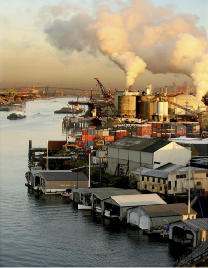 factory spewing air pollution along duwamish river