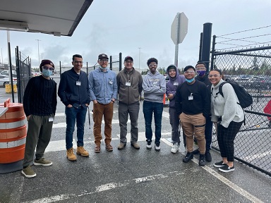 group of people attending Boeing tour