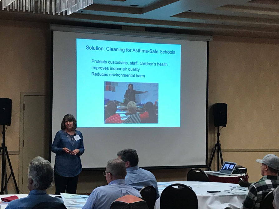 Nancy Simcox presenting on green cleaning