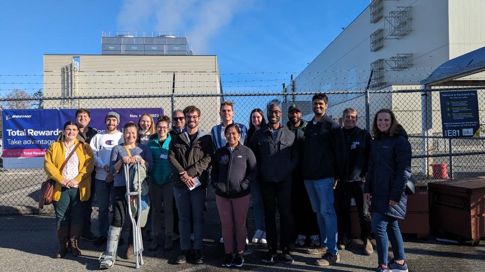 NWCOHS students outside of Boeing factory