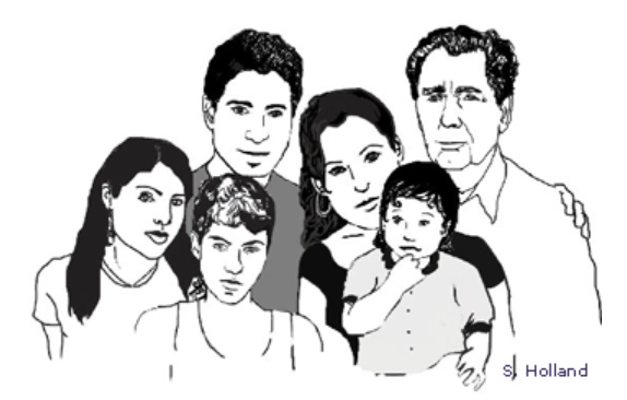 photo of the illustrated family