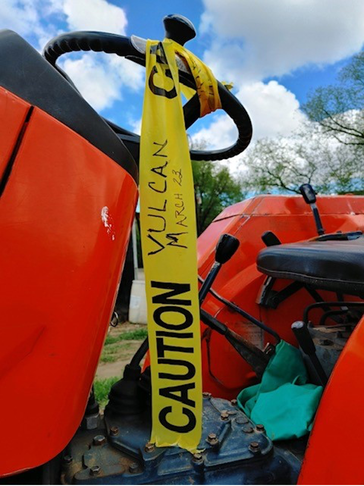 Yellow Ribbon on tractor
