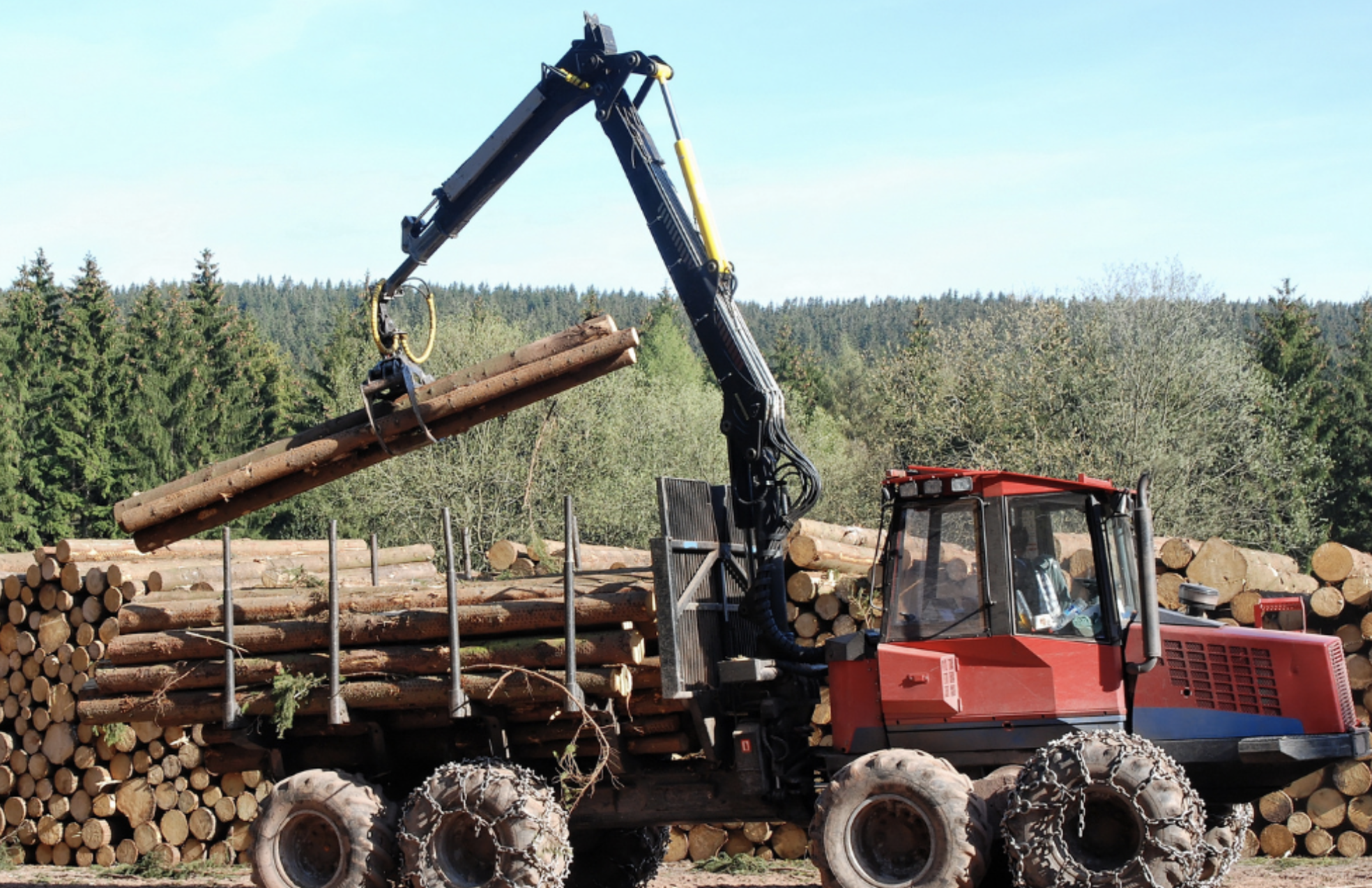 logging truck and logs