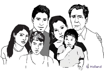 Illustration of the Chavira family.