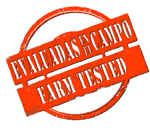 Evaluadas en el camp, Farm tested (stamp)