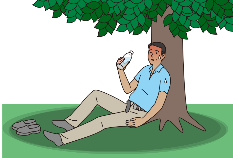 image of worker under the tree