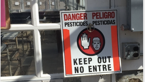 Image of Pesticide warning sign