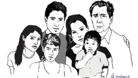 photo of the illustrated family