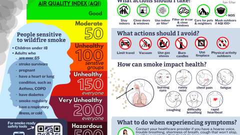 image of wildfire smoke safety magnet