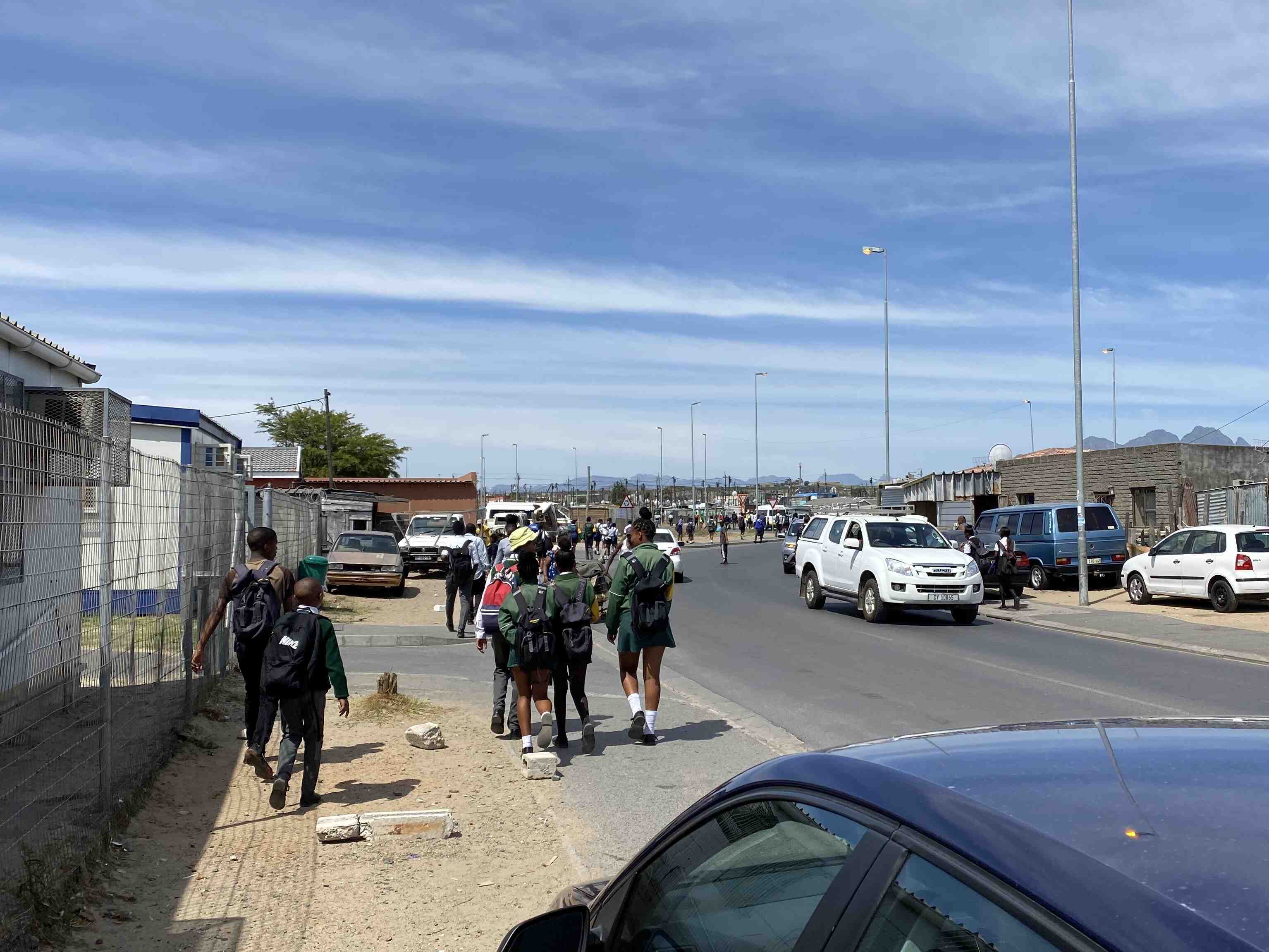 kids walking to school in africa