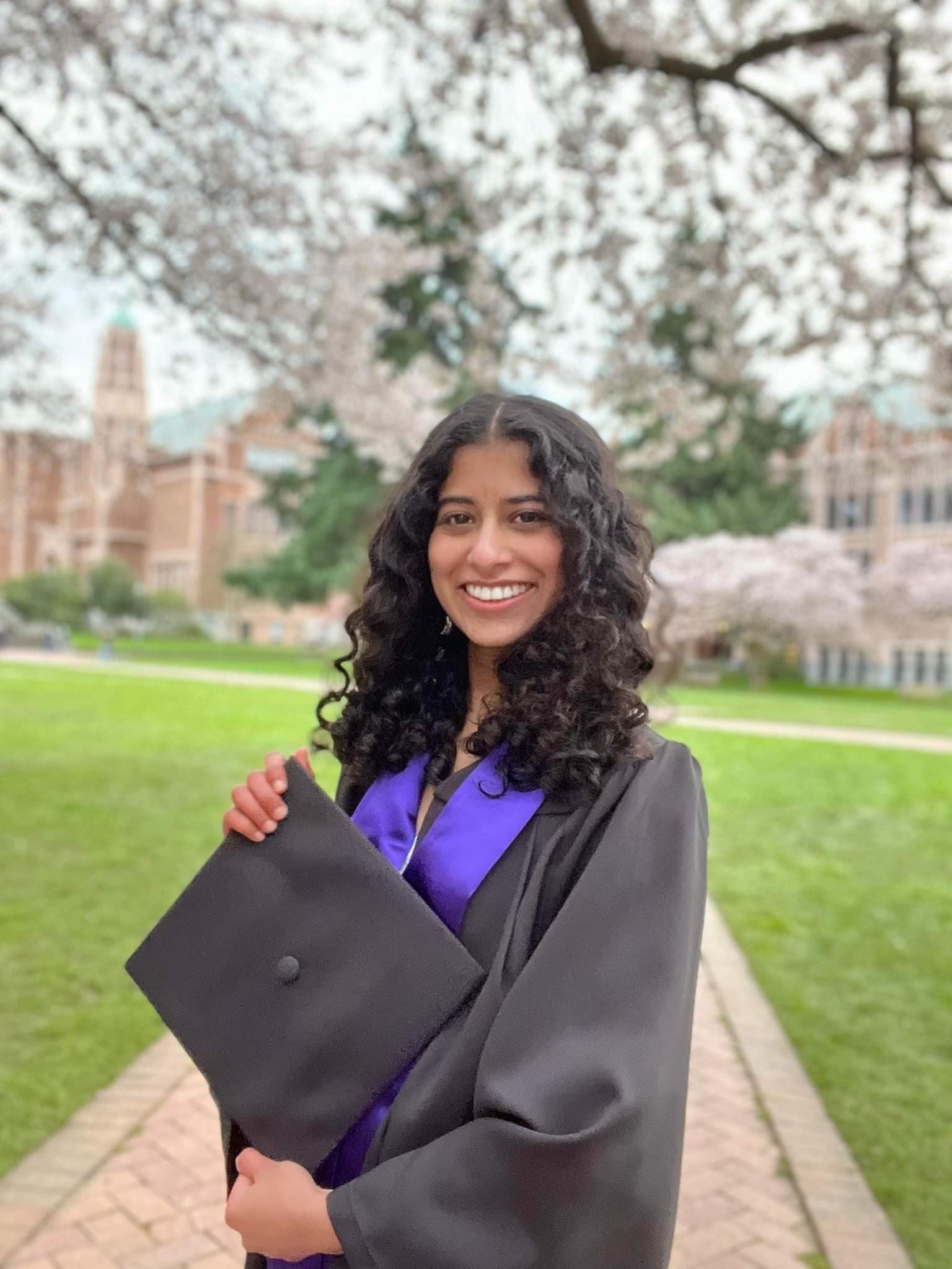 Shaniya standing in the quad on campus