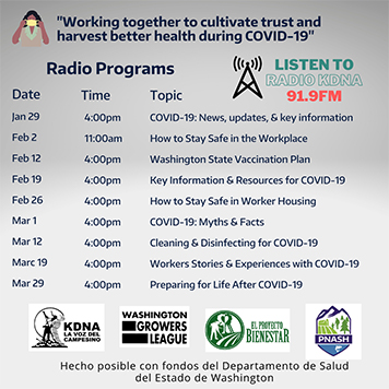 Infographic showing the weekly schedule of radio programs.