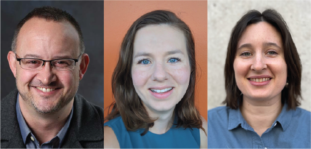 Headshots of three researchers in a horizontal display.