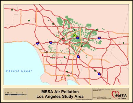 LA map with participant locations