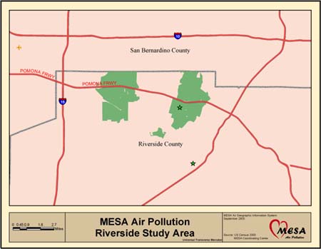 Riverside, CA map including participant locations