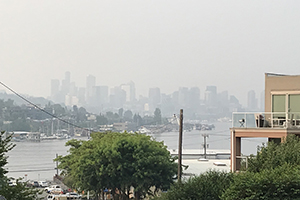 Smoky skies over Seattle. Photo: Marty Cohen.