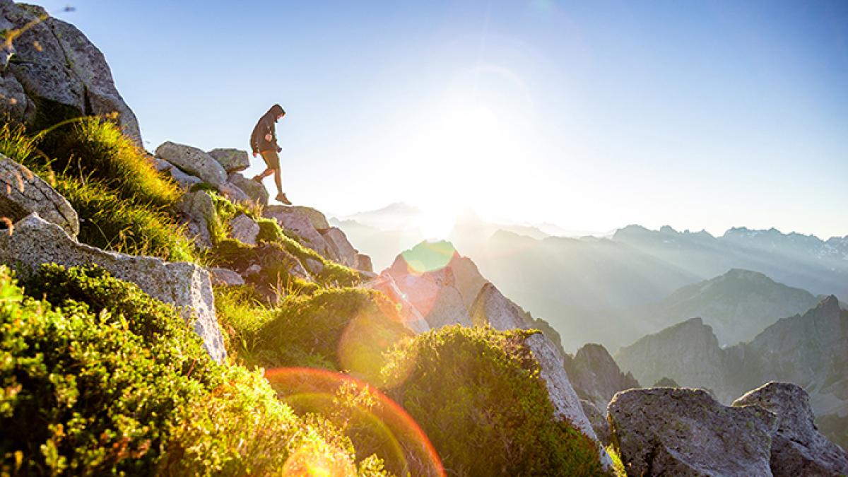 man hiking