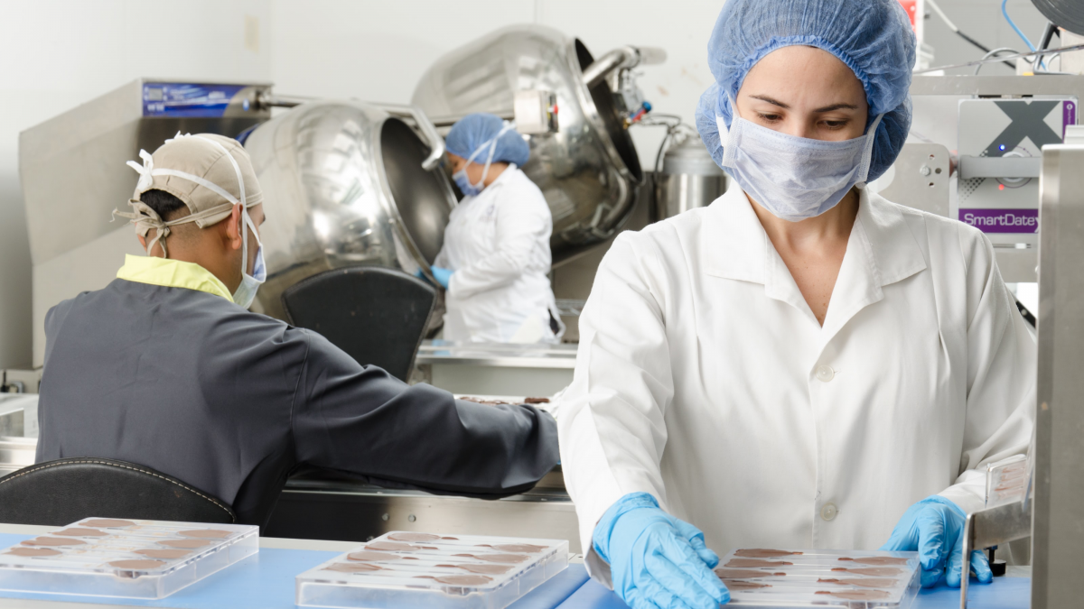 factory cleanroom workers. 