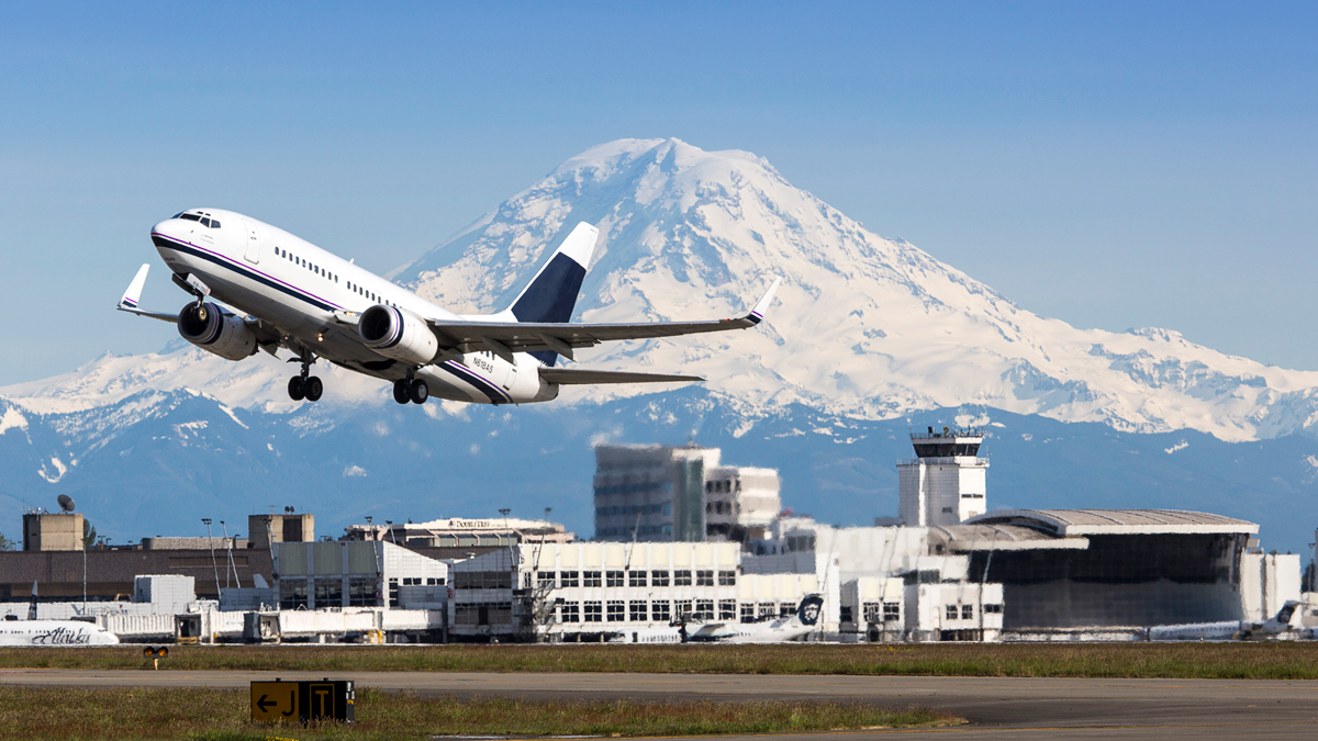 plane taking off at Sea-Tac