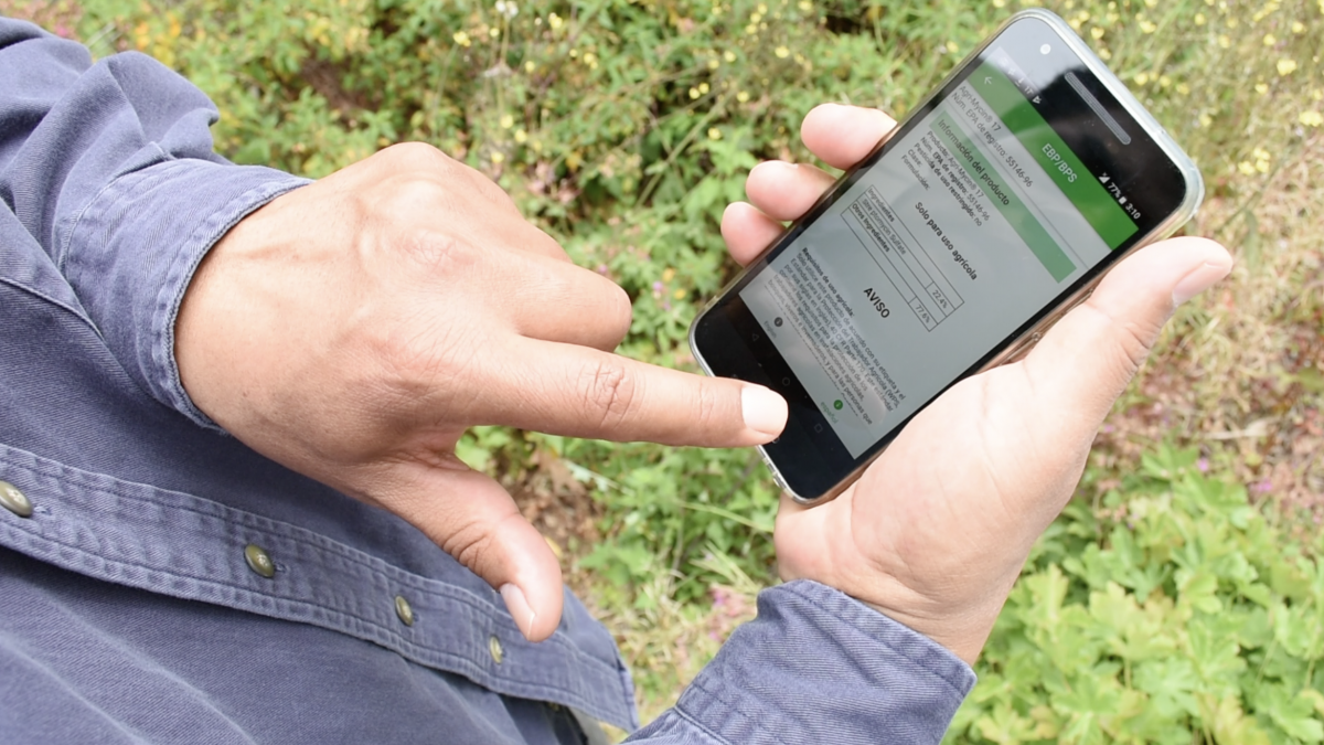 Close-up of man holding mobile phone.