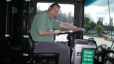 Peter Johnson in a King County Bus