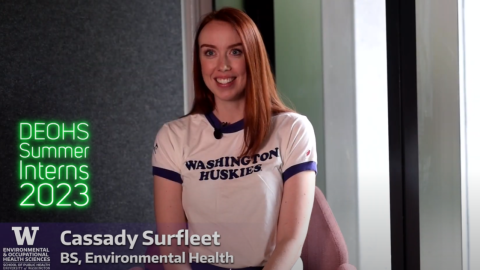 Screenshot of Cassady Surefleet from a video of her describing her internship experience