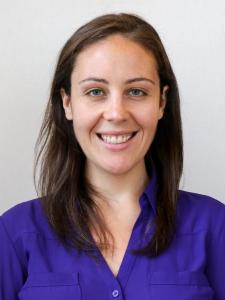 A young white woman with medium brown hair