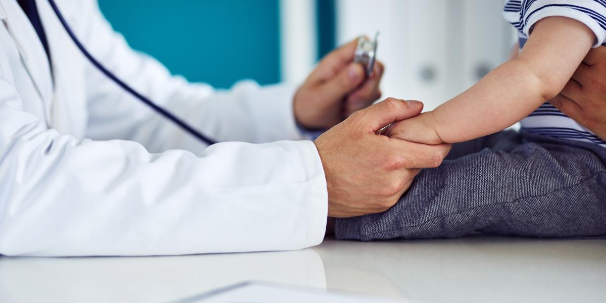 Pediatrician and baby