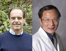 Dr. Harvey Checkoway (left) and Dr. Jing Zhang (right)