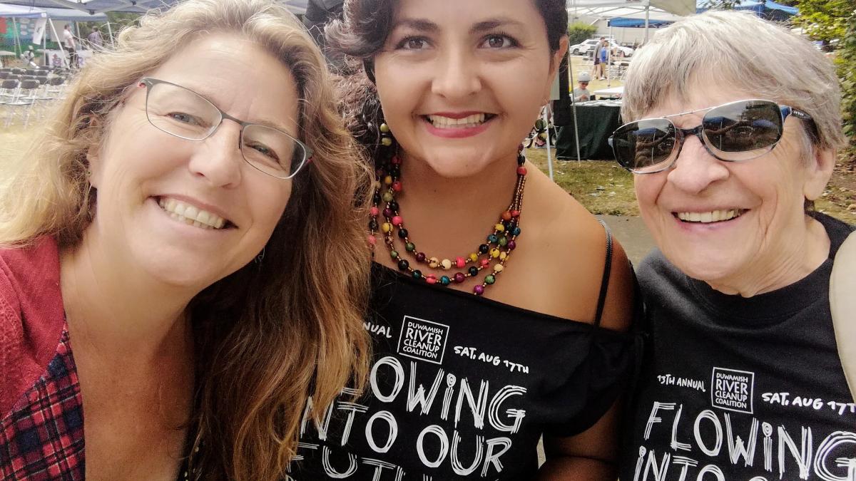 Three participants of the Duwamish River Festival