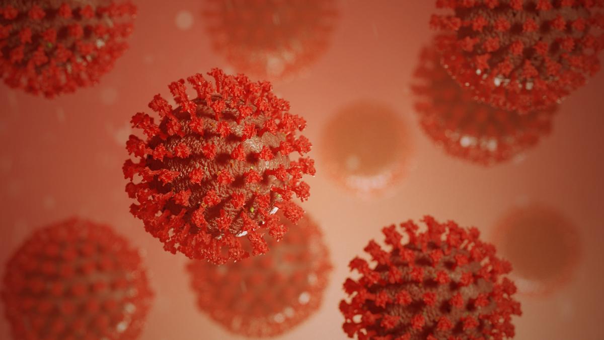 Spiky red spheres foating in space